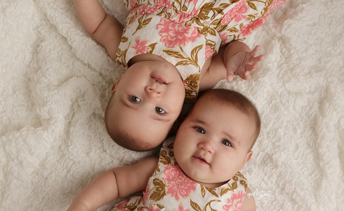 baby girl twins six month old photography session Tulsa Oklahoma April Stout