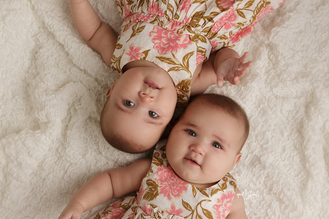 baby girl twins six month old photography session Tulsa Oklahoma April Stout 