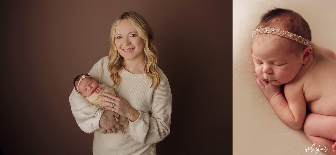 new mom with baby girl infant photographer Oklahoma